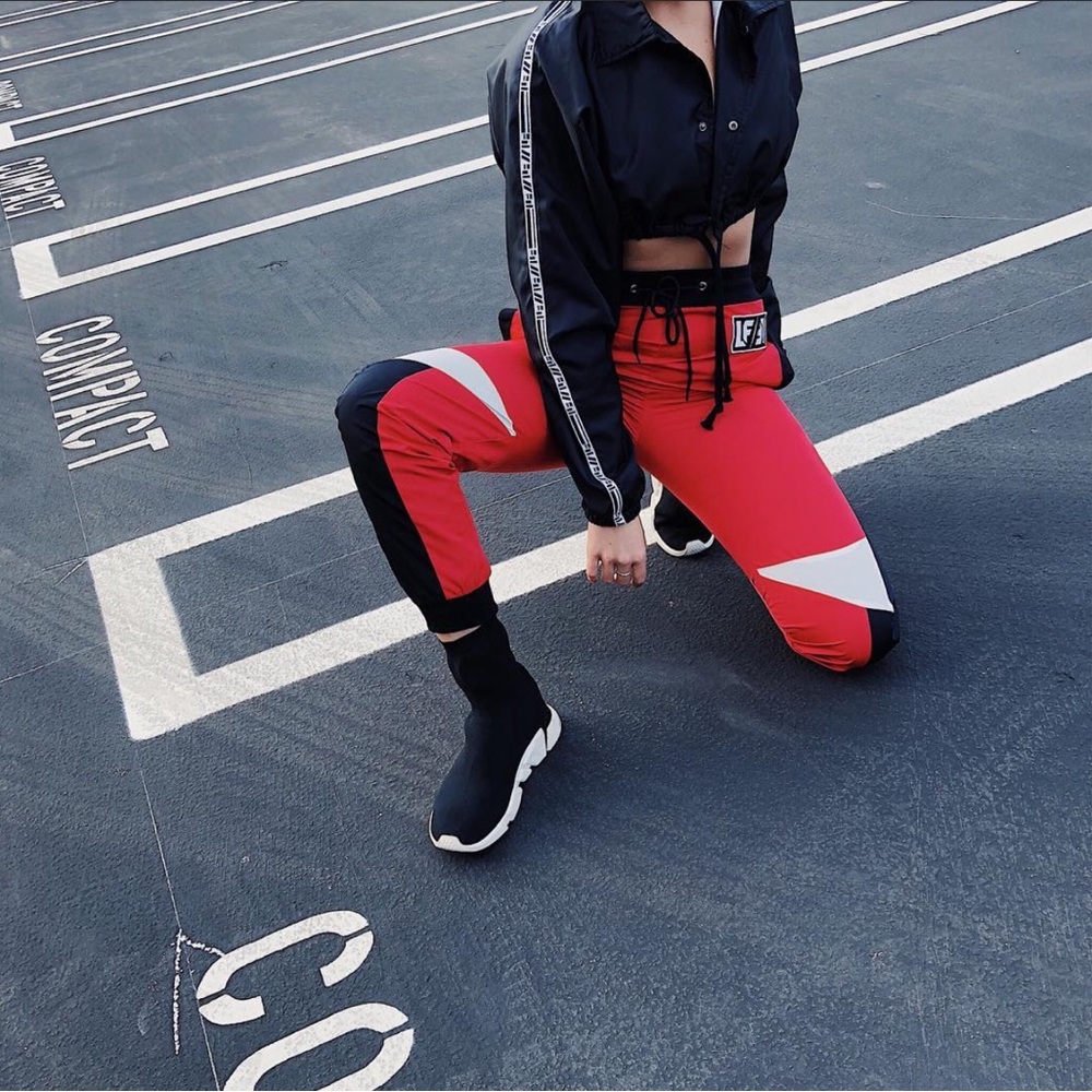 Red & Black Windbreaker Joggers